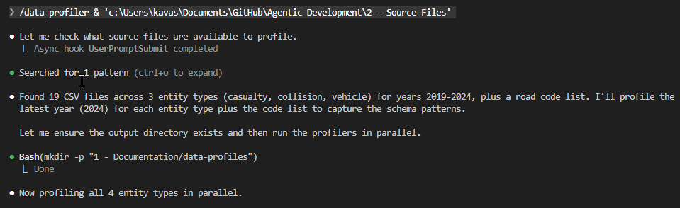 Invoke data profiling skill